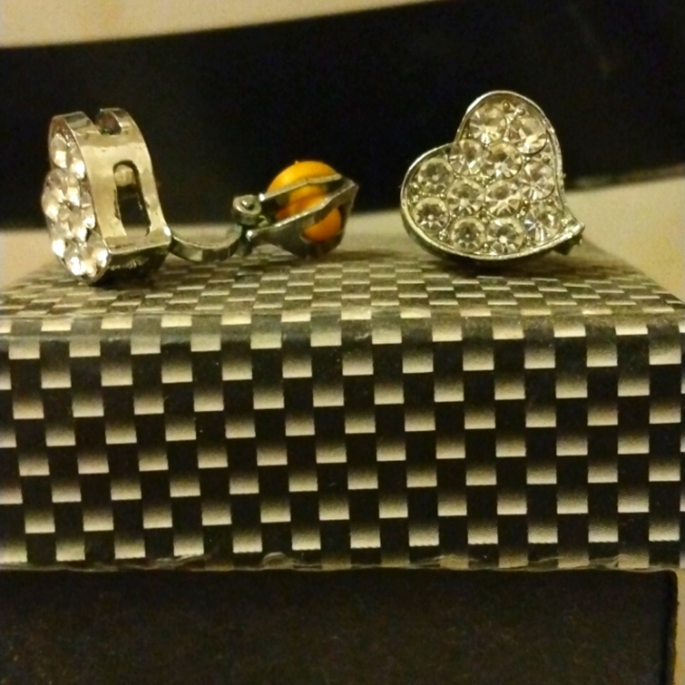Heart clip on earrings